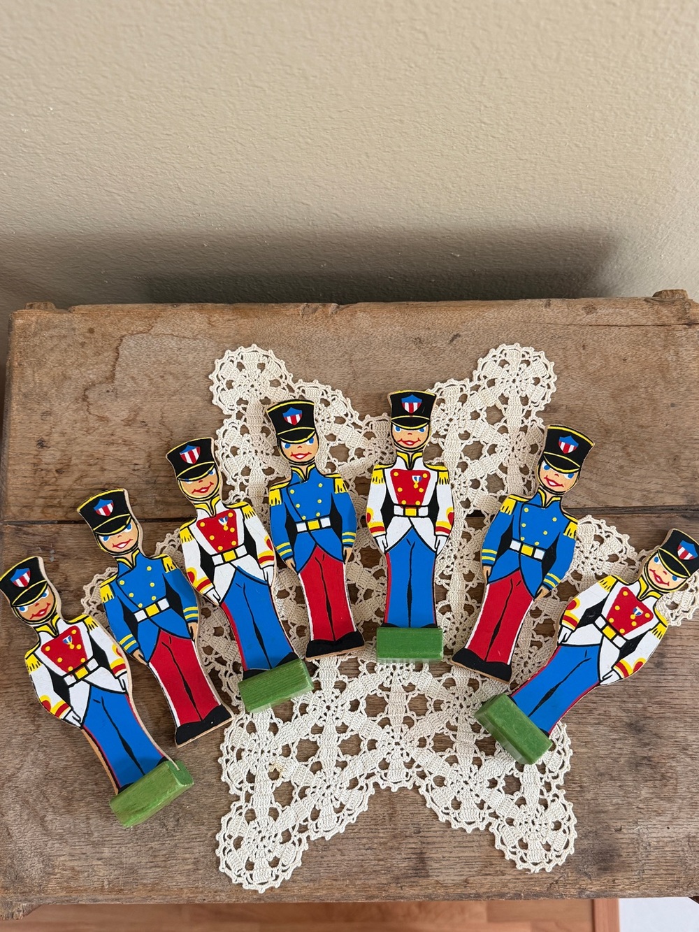 Vintage Wooden Toy Soldiers